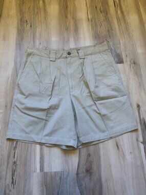 Vintage Crossings Shorts Mens 34 Khaki Pleated Golf NWT 100% Cotton NOS